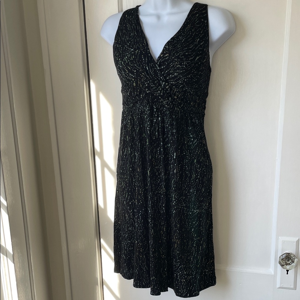 Black midi paint splatter dress with built in bra cups!!
